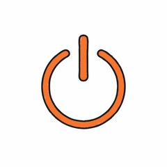 Orange power button icon on white background