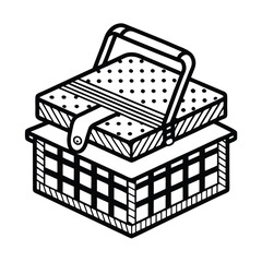 Simple picnic blanket outline design for outdoor events