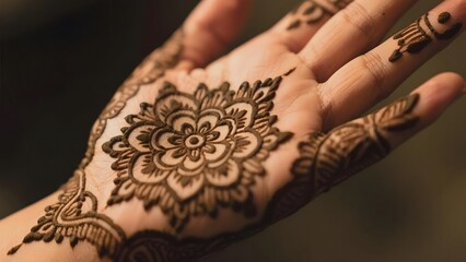 Obraz premium Intricate Henna Design on Hand