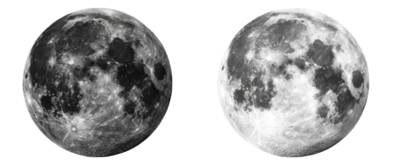 Two grayscale images of the moon (3)