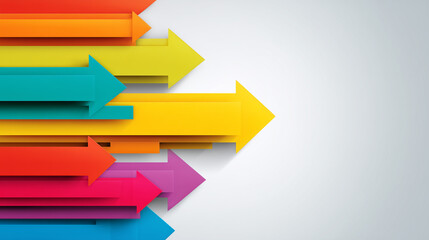 Colorful Arrows Moving Rightward Direction