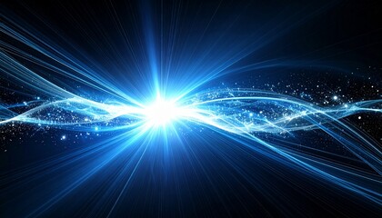 Quantum Data Flow, Tech Background. Future technology digital abstract background concept. 3d rendering