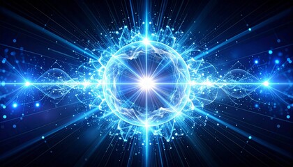 Quantum Data Flow, Tech Background. Future technology digital abstract background concept. 3d rendering
