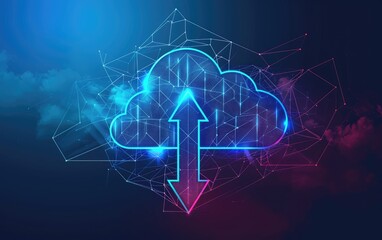 Fototapeta premium Cloud Computing Data Upload Download Network Transfer