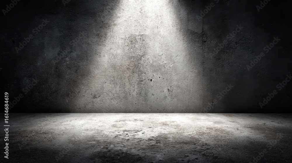 Aufkleber a dimly lit area features a rough wall with a spotlight illuminating its surface, creating a strikin