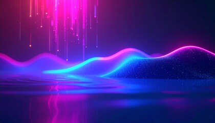 Quantum Data Flow, Tech Background. Future technology digital abstract background concept. 3d rendering