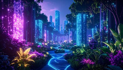 Quantum Data Flow, Tech Background. Future technology digital abstract background concept. 3d rendering