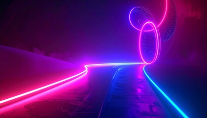Quantum Data Flow, Tech Background. Future technology digital abstract background concept. 3d rendering