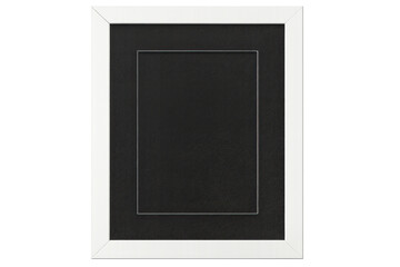 White frame with black passepartout showing empty space on transparent background