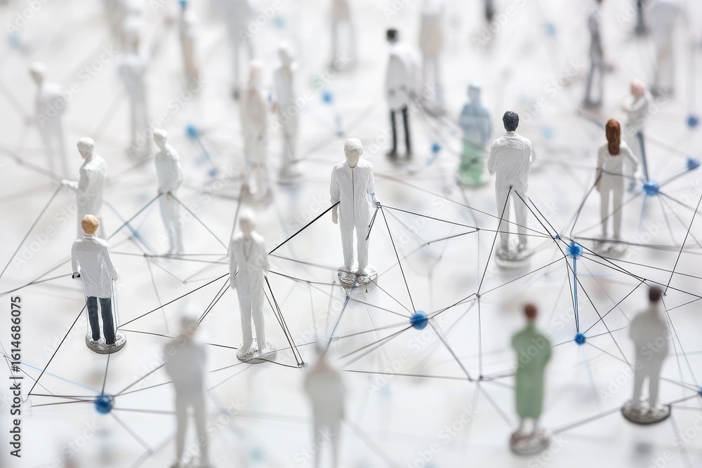 Poster network of diverse scientists connecting through innovative research and collaboration, network of c