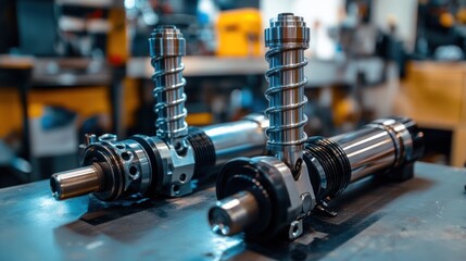 Naklejka premium Precision Engineered Components: A Glimpse into the World of High-Tech Manufacturing