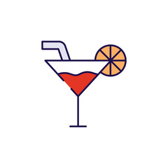 Cocktail icon design with white background stock illustration