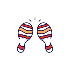 Maracas icon design with white background stock illustration
