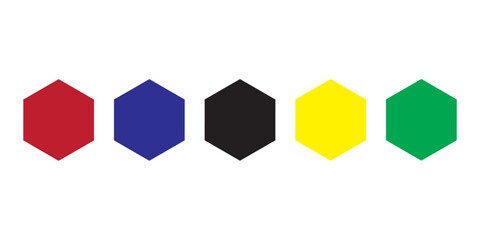 Hexagon icon of vector geometry hexagonal six sided polygon hexagon line. Geometric hexagon shape for graphic design