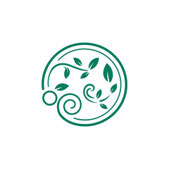 Green leafy circle logo