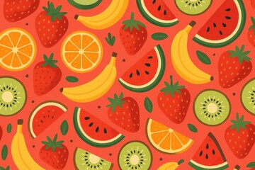 Vibrant fruit pattern illustration