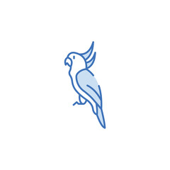 Cockatoo icon design with white background stock illustration