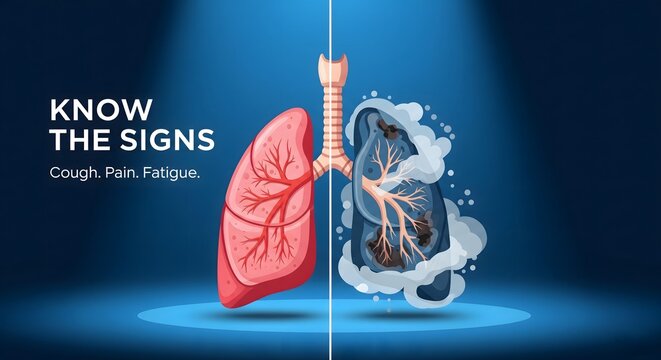 Healthy versus unhealthy lungs, illustrating the impact of respiratory illnesses like asthma, lung cancer, or COPD on human breathing and health awareness