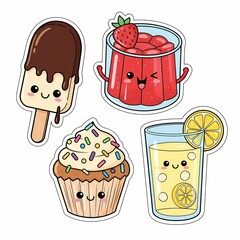 Cute Kawaii Food and Drink Sticker Set