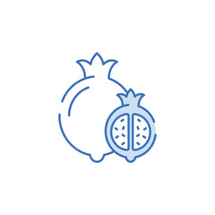 Pomegranate icon design with white background stock illustration