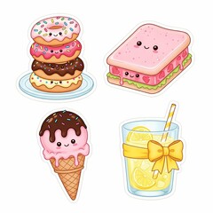 Cute Kawaii Food and Drink Sticker Set