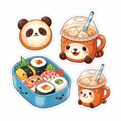Cute Kawaii Food and Drink Sticker Set