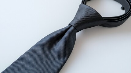 Dark Gray Necktie on White Background