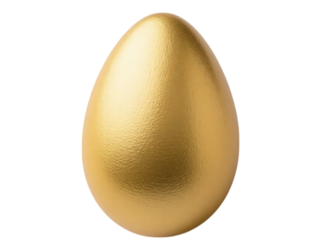 Golden Egg Rendered on Transparent Background - Powered by Adobe
