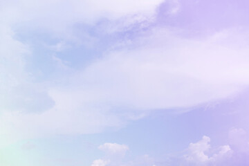 Sky and clouds in pastel tones.