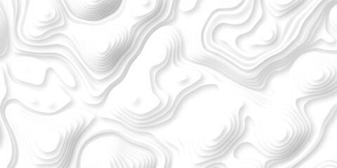 Obraz premium Abstract background vector Abstract wavy line 3d paper cut white background. Abstract pattern with lines. Abstract sea map geographic contour map and topographic contours map background. 