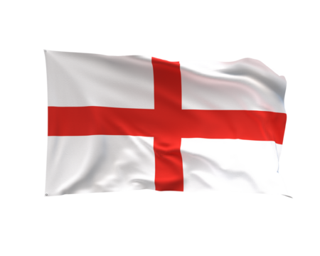 England's Emblem in Motion: A captivating depiction of the England flag, showcasing the vibrant red cross against a pristine background, evoking patriotism and national pride.