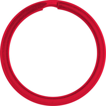 Key Ring O Round Metal Stainless Steel Red Chrome Metal Metalic Loop Accesories Security 