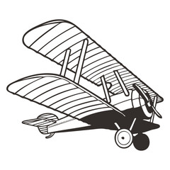 Biplan icon black © MuhammadHairul