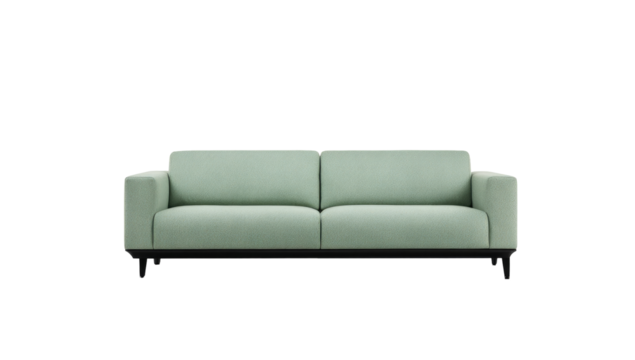 Light sage green sofa, simple lines