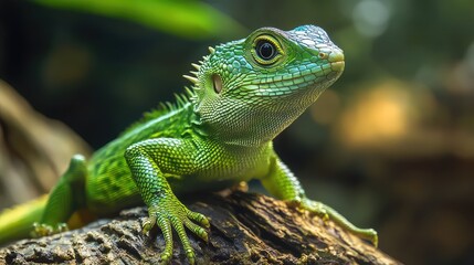 Fototapeta premium scales green lizard