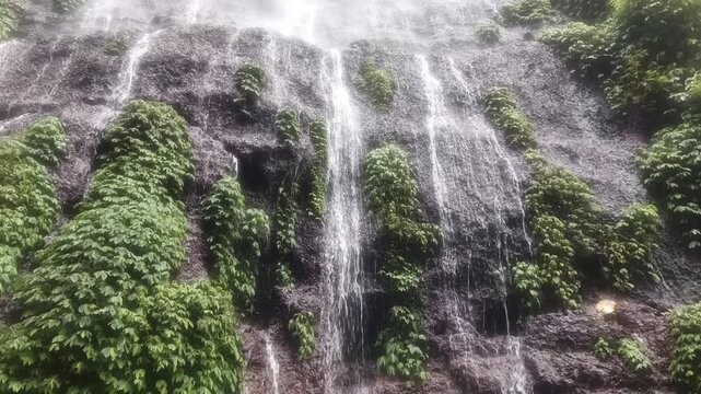 waterfall on the rocks in langkuik tinggi waterfall west sumatra