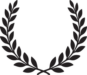 Laurel wreath award single  Silhouette vector icon