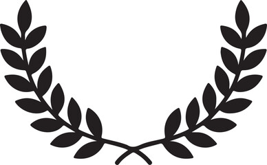laurel wreath single  Silhouette vector icon