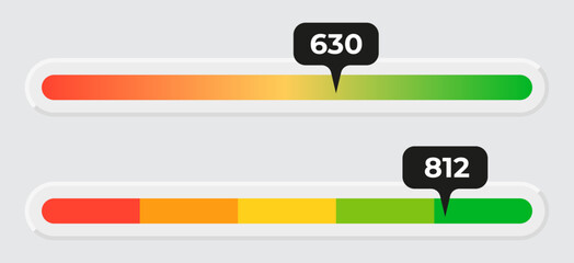 Obraz premium Modern Credit Score scale meter design concept 10