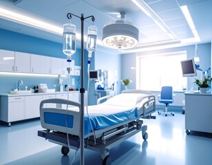 Hospital room interior, sterile and modern