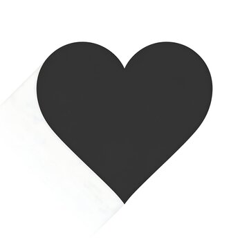 Naklejki Solid heart shape, white background