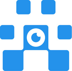 Modern Pixel Camera-Inspired Logo for Pet Tech Company