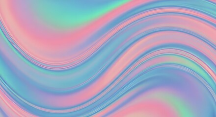 Rainbow holographic surface, reflective plastic texture, liquid metallic colors, pastel shine, abstract swirl pattern