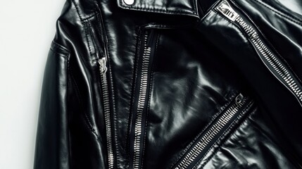 Black Leather Jacket Close-Up