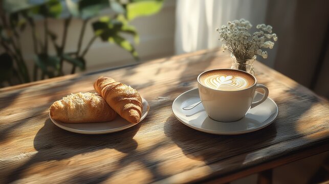 latte breakfast coffee