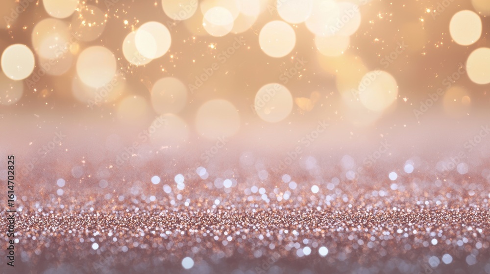 Poster sparkle colorful light reflections and sparkles creating a bokeh effect on a blurred background.