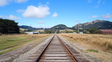 Rural Railway Journey: Scenic Tracks to Rolling Hills