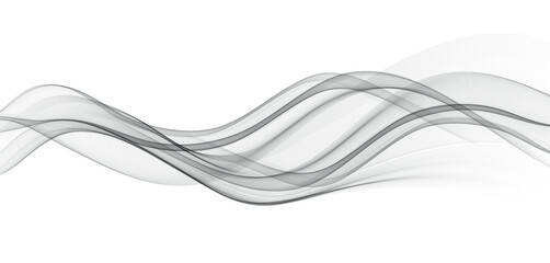 Soft Smoke Gradient Transparent Wave Background. Flowing Wavy Lines isolated on white background. Vector illustration © Maryna Stryzhak