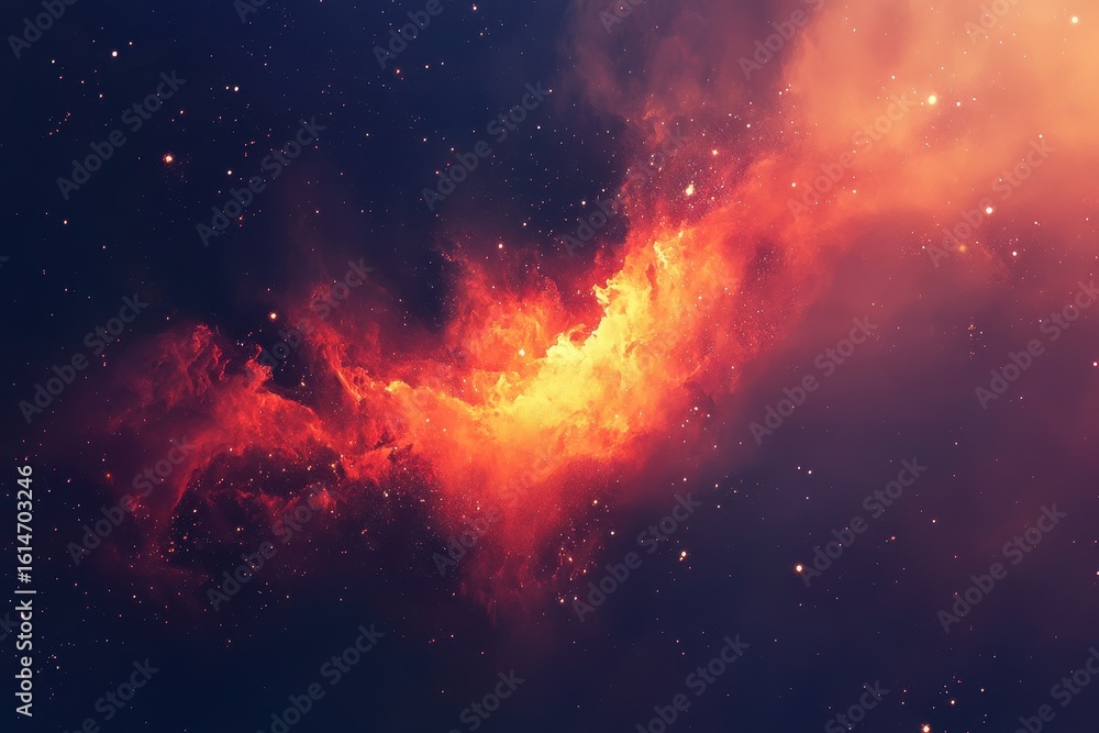 Poster mesmerizing nebula in space with vibrant colors and celestial forms found in the vast universe, beau