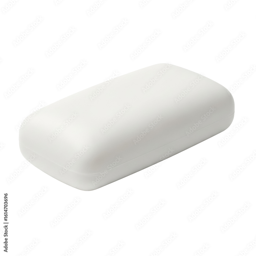 Poster transparent rectangular soap bar with smooth, rounded edges, no branding, isolated on a transparent 
